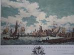 Handgekleurde druk gravure Haven Vlissingen, M. Sallieth, Gebruikt, Verzenden, Voor 1940, Prent