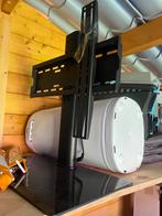 Universele Voetstandaard TV - Zwart Glasplaat, Ophalen of Verzenden, Zo goed als nieuw