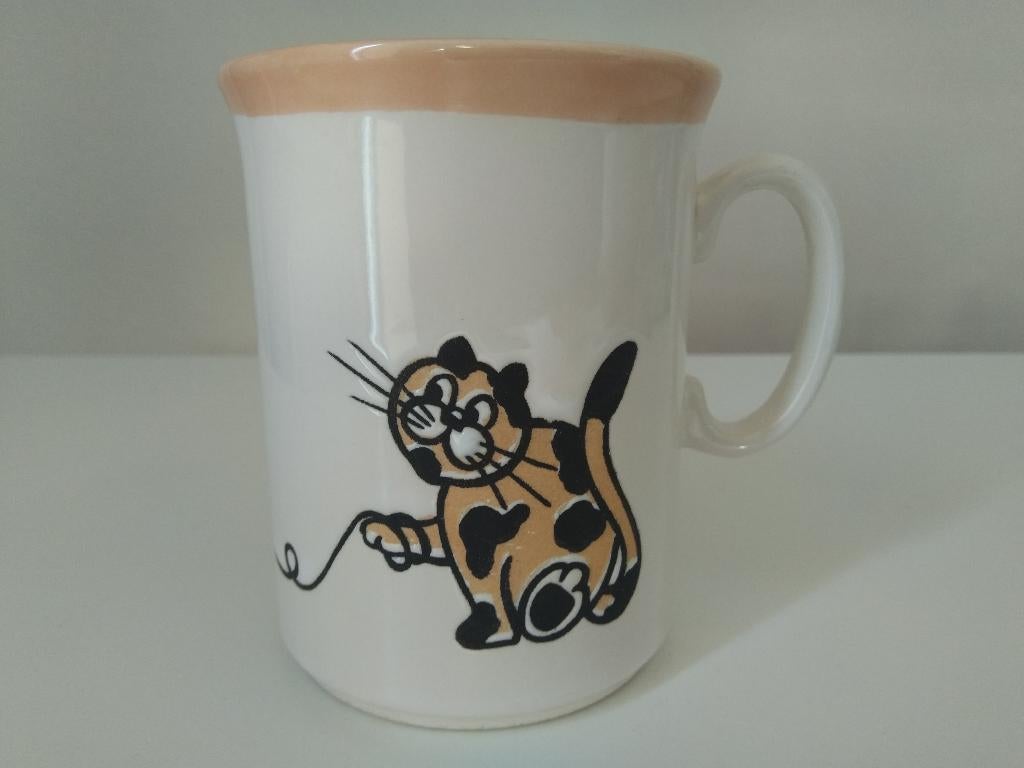 vintage beker Just Mugs England, Keramiek, Ophalen of Verzenden, Zo goed als nieuw, Overige stijlen
