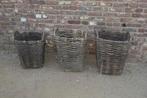 oude plukmand voor olijven uit portugal manden gevlochten, Ophalen
