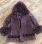 VINTAGE 100% leren jas maat M/L paars met glitters, apart, Ophalen, Zo goed als nieuw, Maat 38/40 (M), Paars