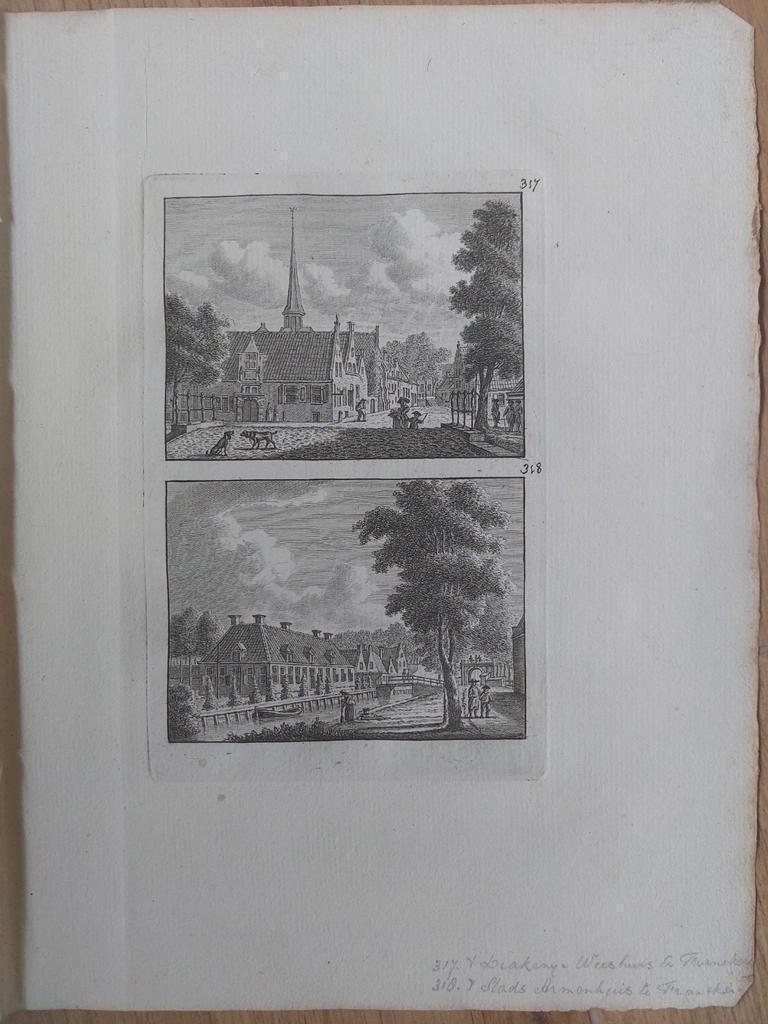 317-318 Franeker Het Diakenye Weeshuis en Armenhuis, Antiek en Kunst, Ophalen of Verzenden