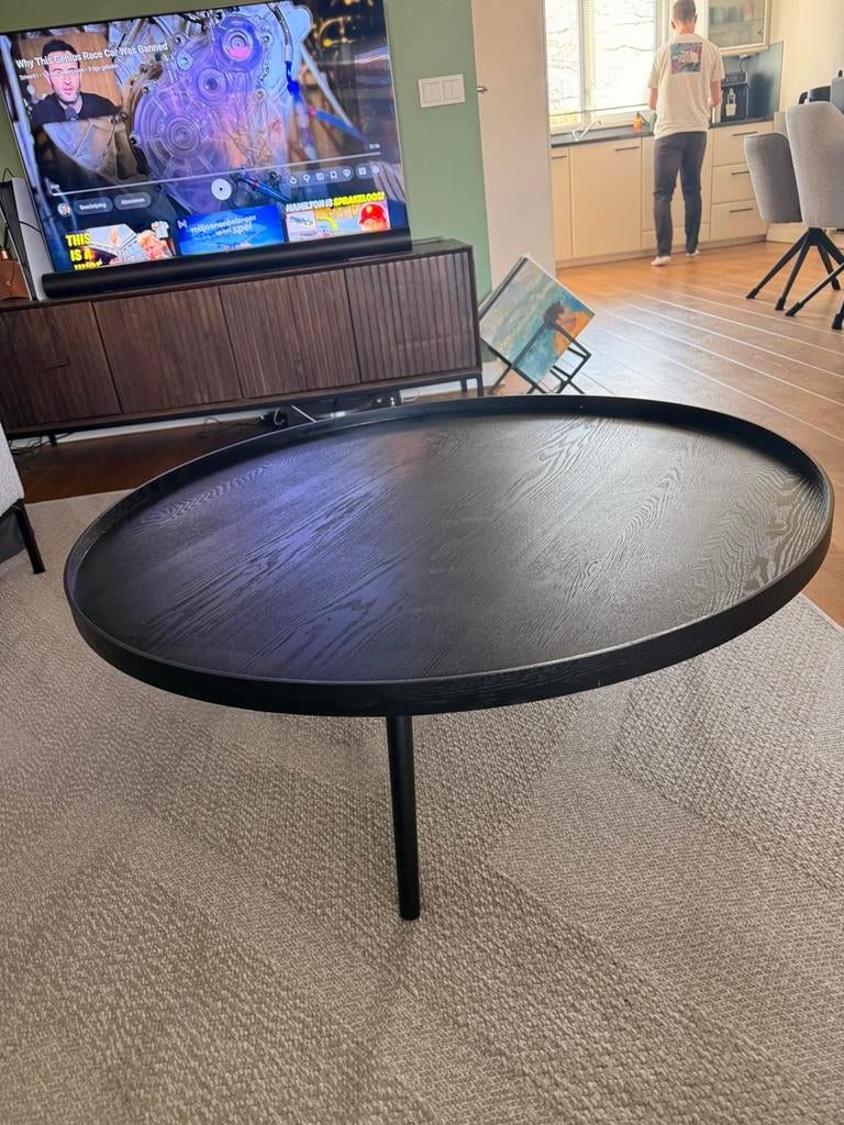 Salontafel, Huis en Inrichting, Tafels | Salontafels, 100 tot 150 cm, Rond, Zo goed als nieuw, Minder dan 50 cm