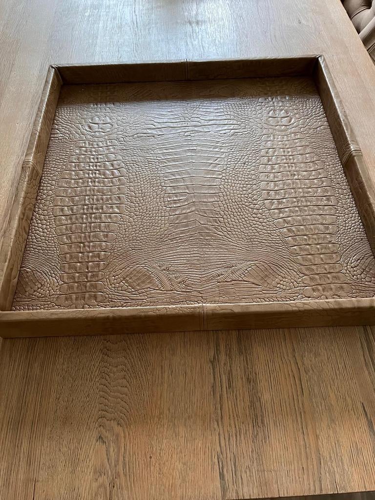Luxe dienblad met krokodillenprint, Ophalen of Verzenden, Zo goed als nieuw, Vierkant, Overige materialen