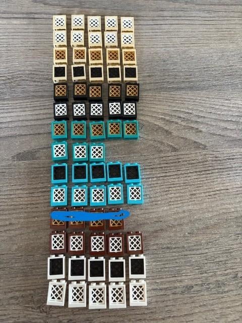 lego 1x2x2 raampjes met venster in div. kleuren (zie foto), Ophalen of Verzenden, Nieuw, MOC (eigen creatie), Lego