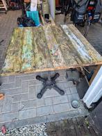 Bistrotafeltjes 72x72x75 met gietijzeren poot, Tuin en Terras, Tuintafels, Ophalen, Rechthoekig