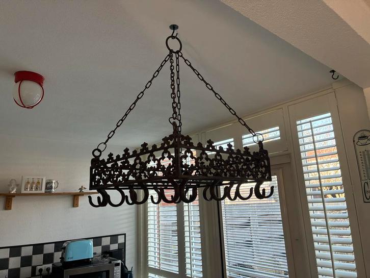 Antieke smeedijzeren pannenrek, Antiek en Kunst, Antiek | Keukenbenodigdheden, Ophalen