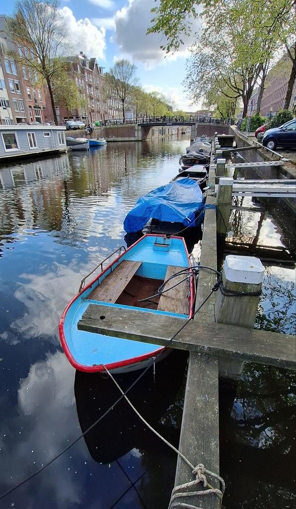 Grachtenboot - Incl. elek. motor, accu's, zeil, etc., Ophalen, Gebruikt, Elektrisch, Tot 10 pk