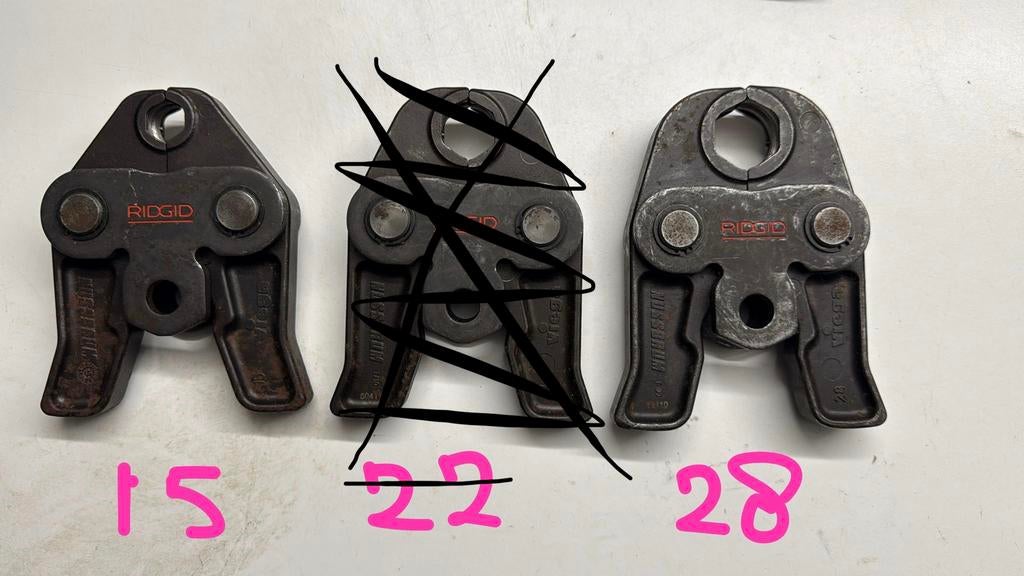 Ridgid Viega persbekken 15 & 28 !, Ophalen of Verzenden, Zo goed als nieuw