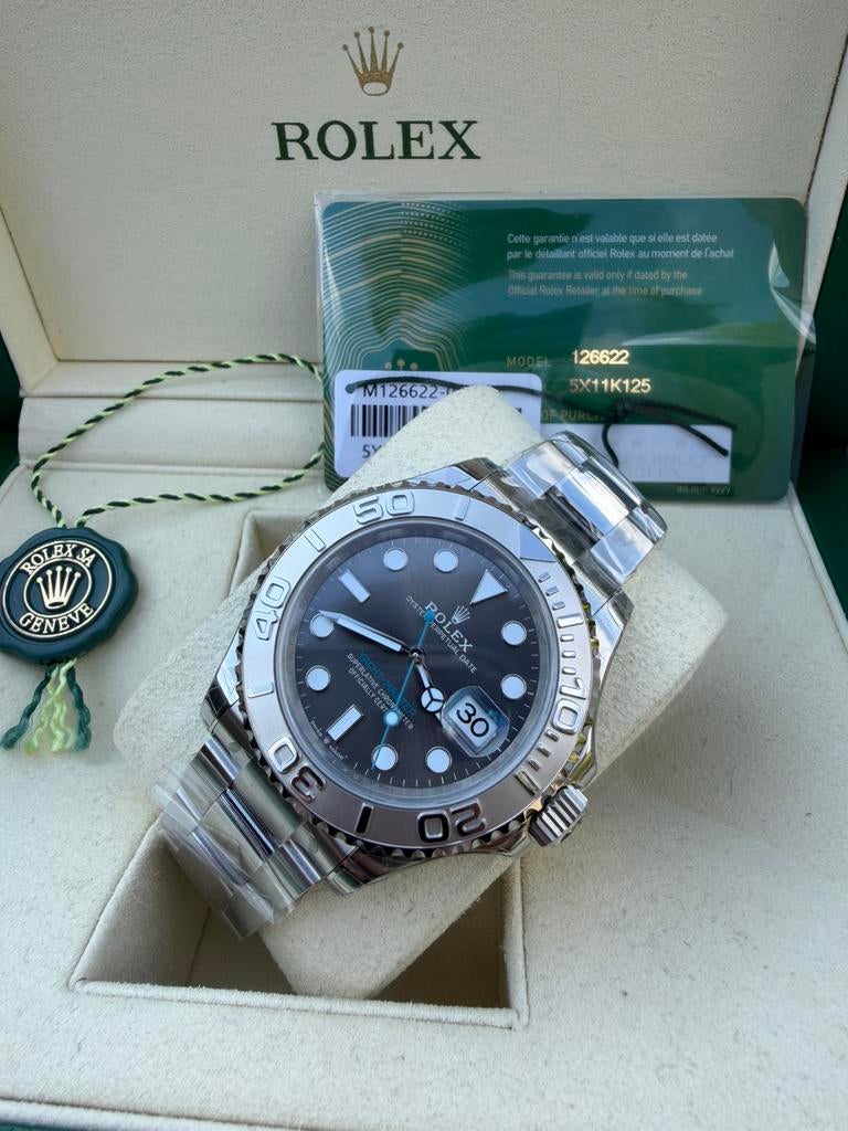 Rolex Yacht-Master Rhodium, Staal, Polshorloge, Nieuw, Ophalen of Verzenden
