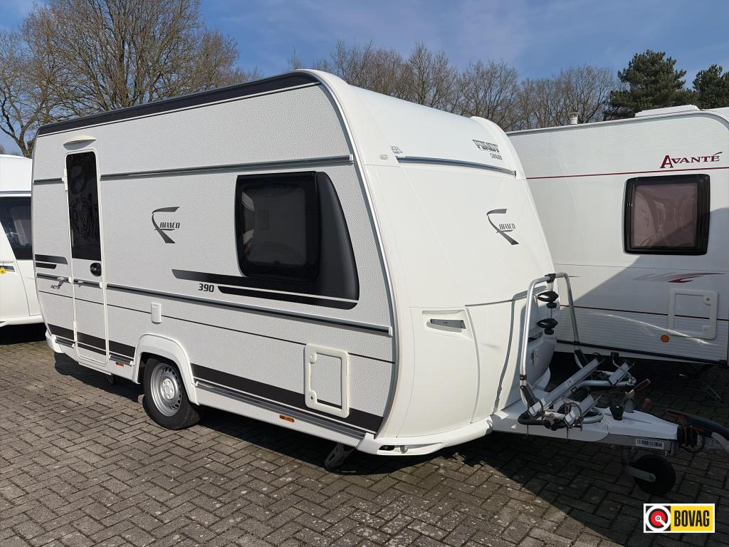 Fendt Bianco Activ 390 FHE Luifel/Fietsdrager, Caravans en Kamperen, Schokbreker, Bedrijf, Treinzit, Tot en met 3