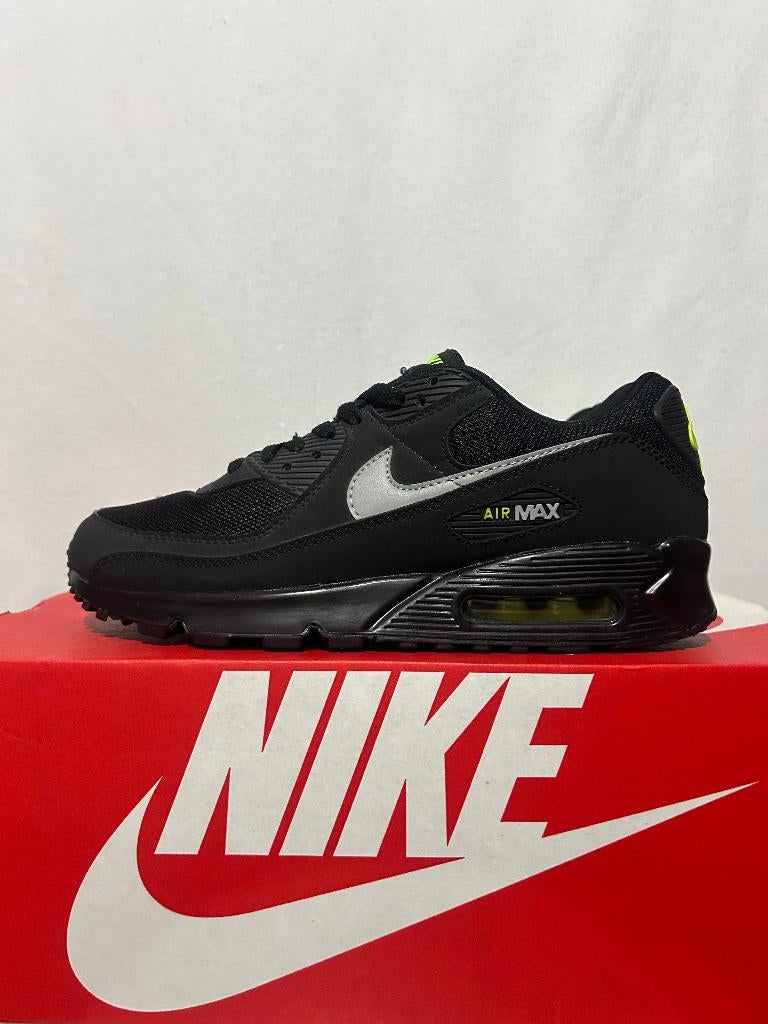 ALS NIEUW! Maat 43 - Nike Air Max 90 Black Volt Smoke Grey