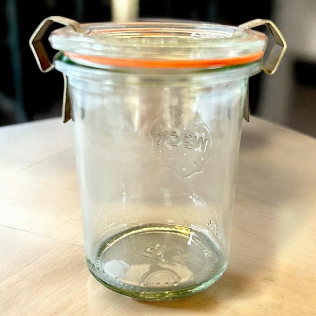 Glazen weckpot van het merk Weck, model 743., Glas, Ophalen of Verzenden, Zo goed als nieuw, Voorraadpot