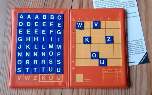 Mini scrabble, Lettera Ravensburger, magnetische, vintage, Hobby en Vrije tijd, Gezelschapsspellen | Bordspellen, Een of twee spelers