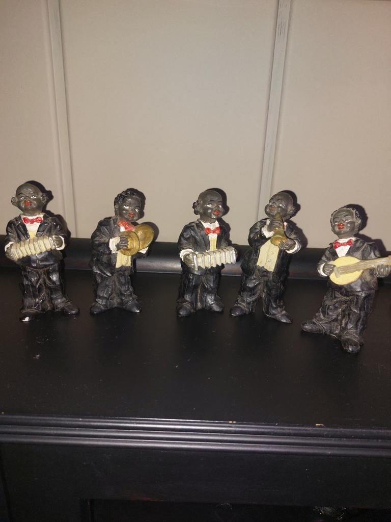 Beeldjes van muzikanten 5 stuks ZIE BESCHRIJVING, Verzamelen, Beelden en Beeldjes, Ophalen of Verzenden, Zo goed als nieuw