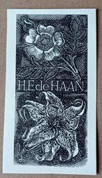 H.E.de Haan ex Libris houtsnede, Ophalen of Verzenden