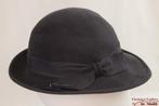 Vintage Dameshoed Natur Haar donker grijs 54 = XS, 55 cm (S, 6⅞ inch) of minder, Hoed, Ophalen of Verzenden, Natur Haar