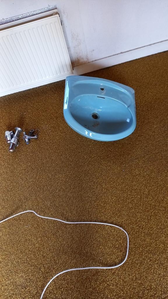 Blauwe wastafel  - Gebruikt, Ophalen, Gebruikt, Steen, Wastafel