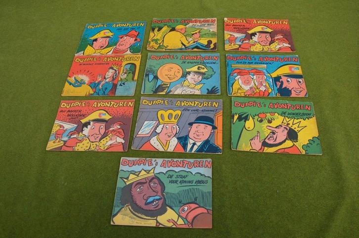 10 vintage boekjes van Duppie`s Avonturen De NVG kruidenier, Verzamelen, Merken en Reclamevoorwerpen, Gebruikt, Verpakking, Ophalen of Verzenden