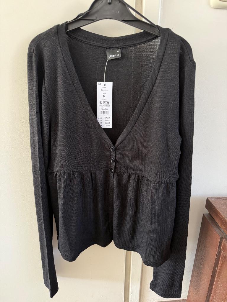 Gina Tricot Top met prijskaartje, Maat 38/40 (M), Verzenden, Zwart, Nieuw