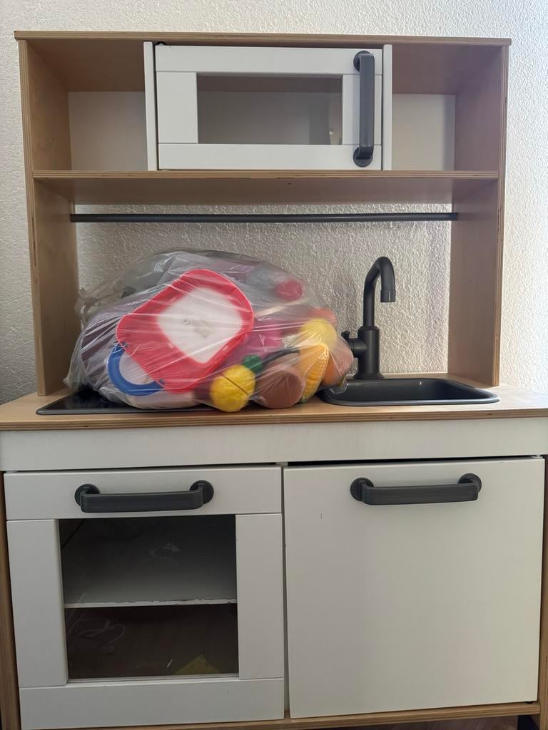 Speelgoed keuken met keuken spullen, Ophalen of Verzenden, Gebruikt, Hout, Speelkeuken
