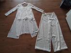 Elegante bruids- of galaset: top en broek, Galajurk, Wit, Ophalen, Maat 38/40 (M)