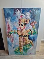 Schilderij Bali Dancer 85x135, Ophalen of Verzenden, Zo goed als nieuw, Schilderij, 75 tot 100 cm
