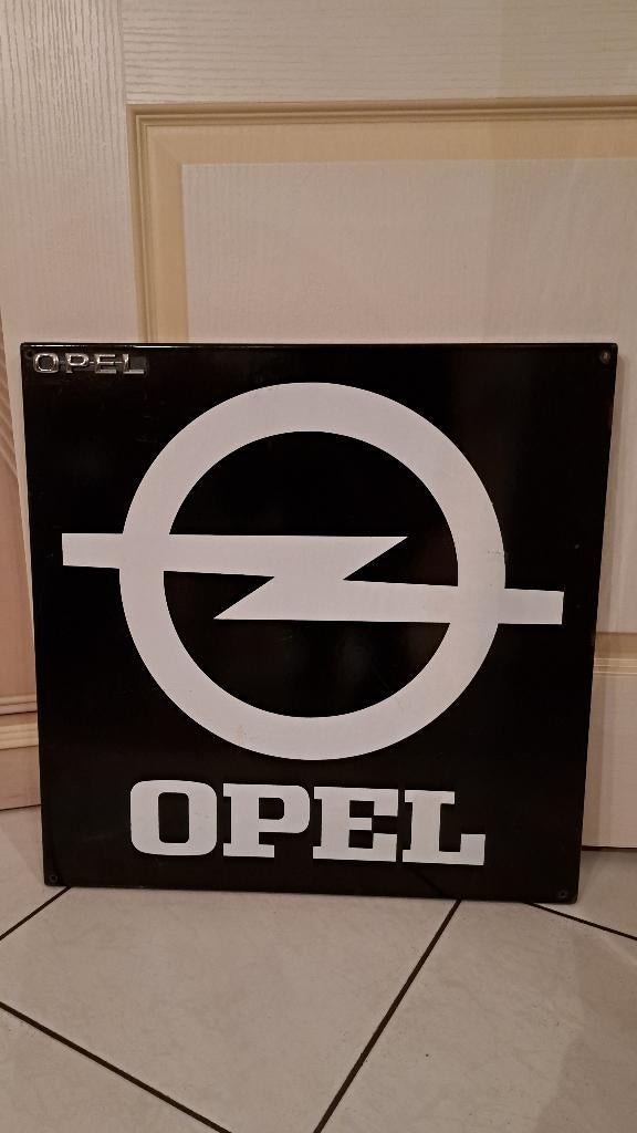 Opel Reclame Bord van metaal 51 CM, Ophalen, Zo goed als nieuw, Reclamebord