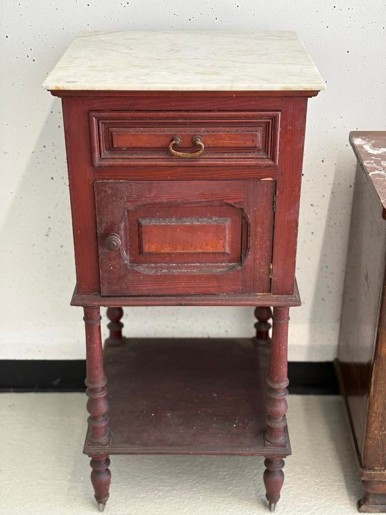 Antiek, Oud nachtkastje met marmer blad, Ophalen