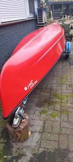 Canadese kano met trailer, peddels en fluistermotor, Ophalen, Gebruikt, Canadese kano of Open kano