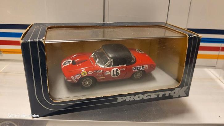 ProgettoK Fiat Dino Spider 24h Le Mans Red, Hobby en Vrije tijd, Modelauto's | 1:43, Gebruikt, Auto, Overige merken, Ophalen of Verzenden