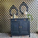 Prachtig vintage dressoir met marmerenblad, Ophalen, Zo goed als nieuw, 25 tot 50 cm, 100 tot 150 cm