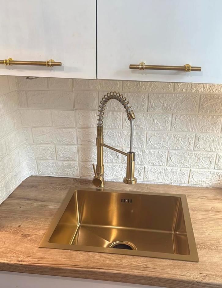 Gouden RVS Wasbak / Spoelbak - Nieuw in doos!, Huis en Inrichting, Keuken | Keukenelementen, Nieuw, Ophalen of Verzenden