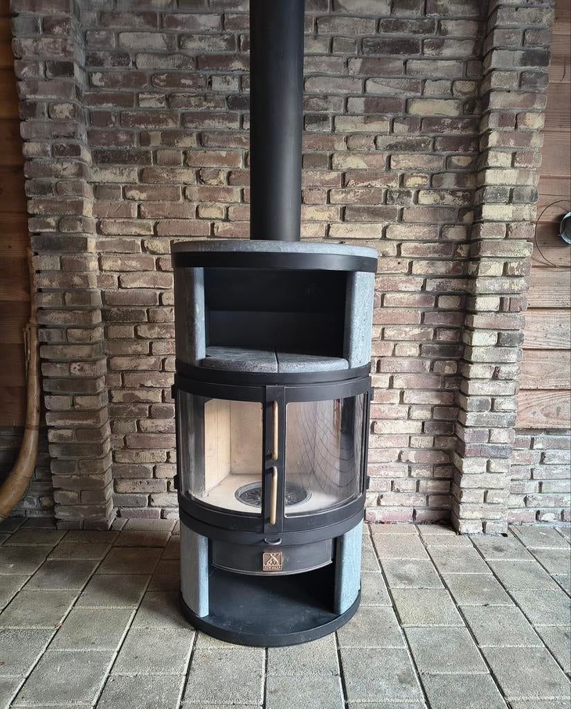 Deense speksteenkachel houtkachel met speksteen DAN SKAN., Ophalen of Verzenden, Gebruikt, Hout, Houtkachel