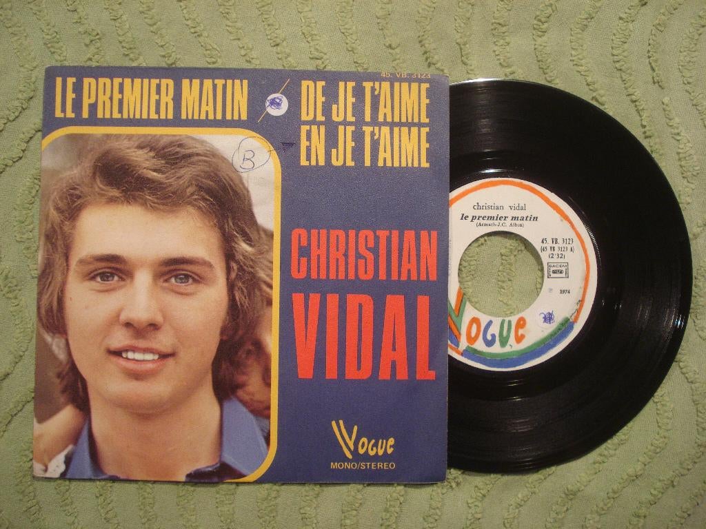 Christian Vidal 7" Vinyl Single: ‘Le premier matin’ (Fr), 7 inch, Single, Ophalen of Verzenden, Zo goed als nieuw