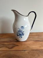 Emaille kan met blauwe bloemen, Antiek en Kunst, Curiosa en Brocante, Ophalen of Verzenden