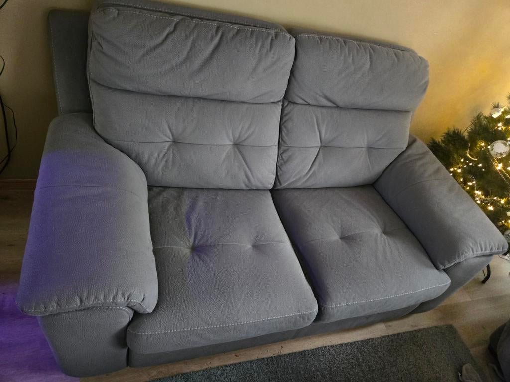 Goossens Bank Boris grijs, microvezel, 2-zits, Ophalen, Nieuw, 75 tot 100 cm, Tweepersoons