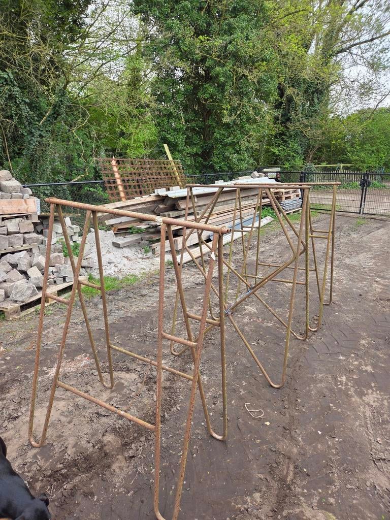 Schragen 150 hoog.  3 stuks, Doe-het-zelf en Verbouw, Steigers, Ophalen, Gebruikt, Overige typen, Minder dan 2 meter