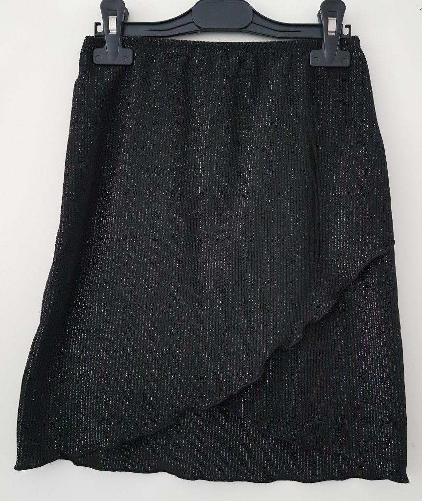 Rok zwart/zilver maat 122 NIEUW (0816) a, Meisje, Nieuw, Ophalen of Verzenden, Jurk of Rok