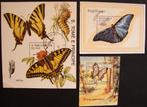 - 700 - 3 Blokjes met Vlinders., Verzenden, Gestempeld, Dier of Natuur