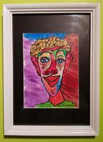 Set van 4 kleurrijke acryl schilderijen, ingelijst, Ophalen of Verzenden