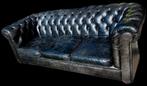 Chesterfield bank vintage zwart leer + BEZORGING