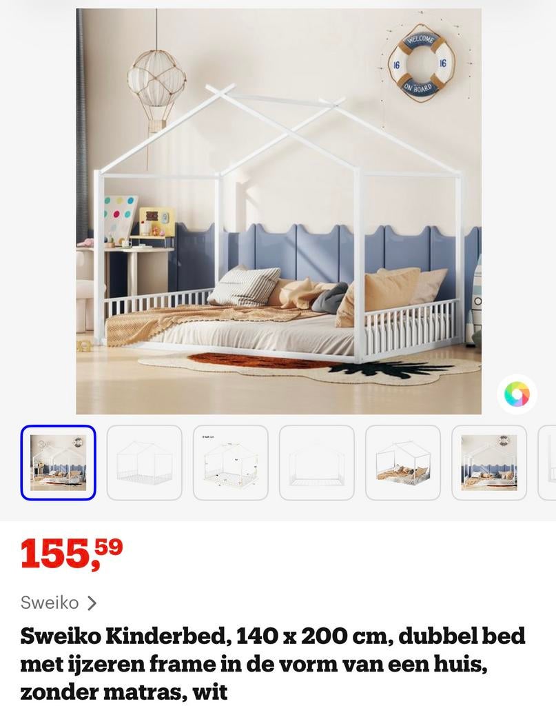 Kinderbed frame, Kinderen en Baby's, Kinderkamer | Bedden, Ophalen, Nieuw, 180 cm of meer, 85 tot 100 cm