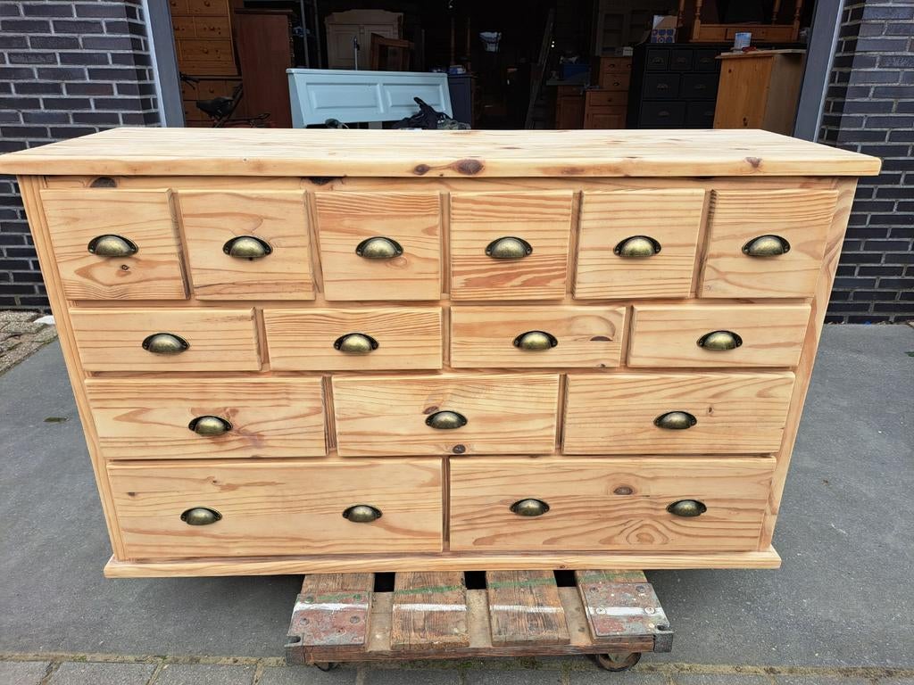 Puur natuur grenen ladekast refurbished, RoDeKo Volendam, R.kooij65@gmail.com, 100 tot 150 cm, Ophalen of Verzenden