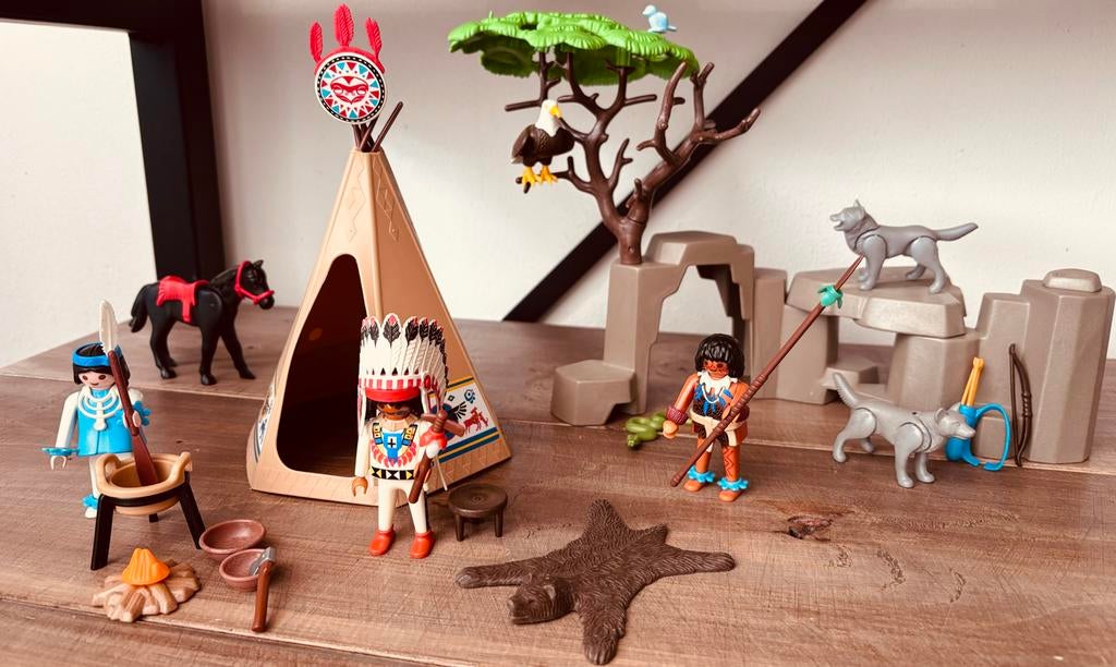 Playmobil indianen set, Kinderen en Baby's, Speelgoed | Playmobil, Gebruikt, Complete set, Ophalen of Verzenden