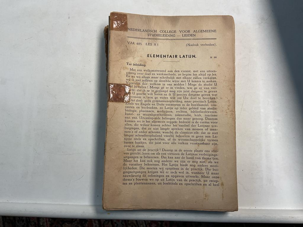 Elementair Latijn -Nederlandsch College schriftelijke cursus, Ophalen of Verzenden