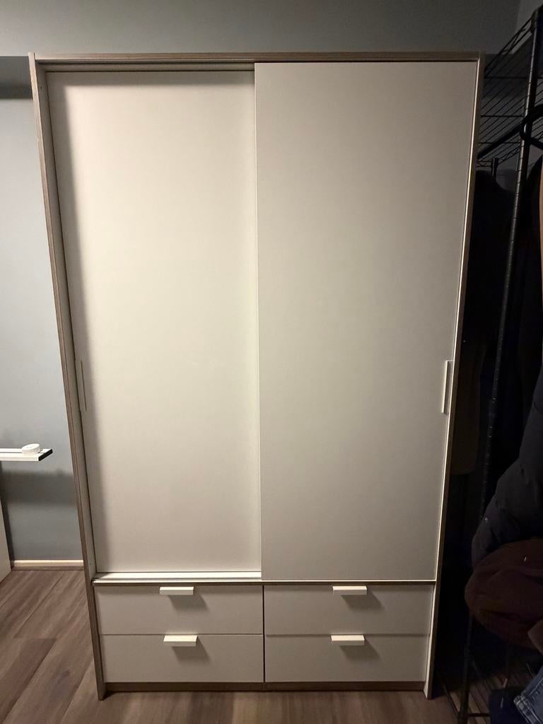 IKEA kledingkast met schuifdeuren en lades, Huis en Inrichting, Kasten | Kledingkasten, Ophalen, 100 tot 150 cm, 200 cm of meer