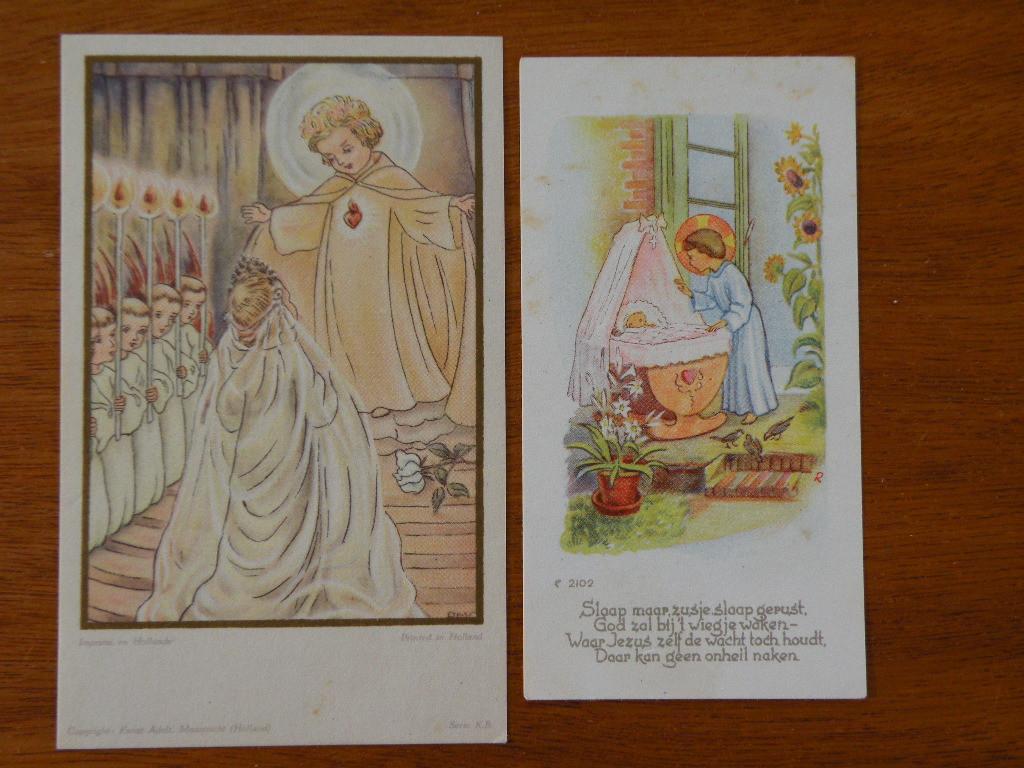 Bidprentjes, bidplaatjes. 2 Stuks., Ophalen of Verzenden, Bidprentje