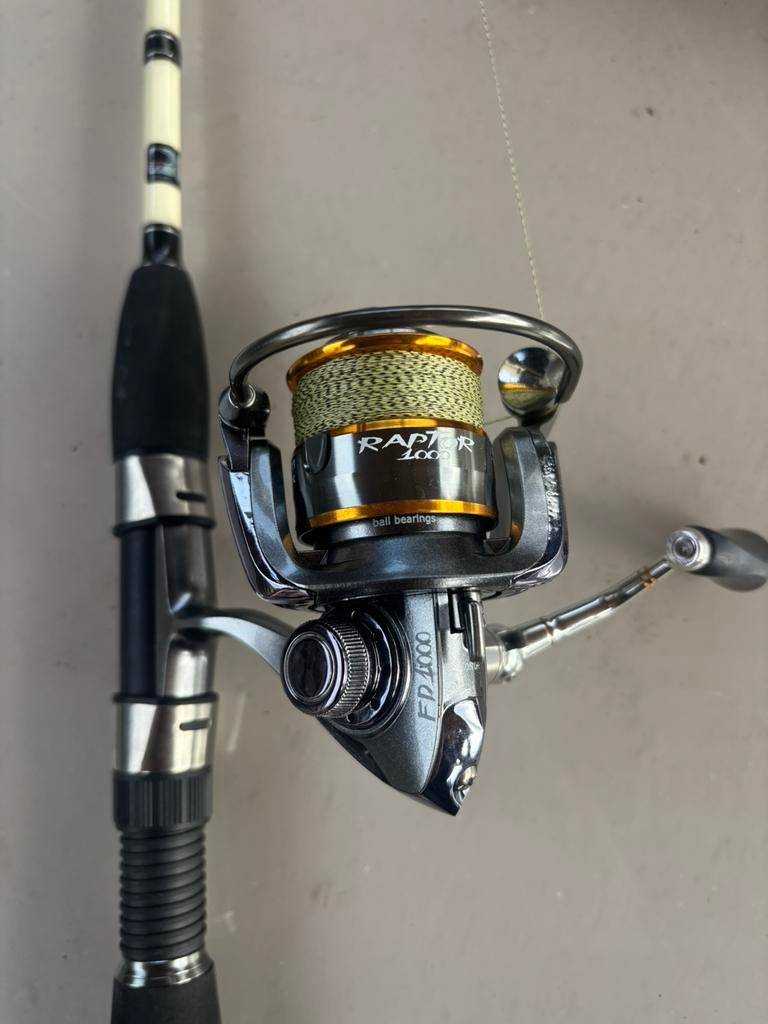DAM neo salt rockfishing l met Raptor FD 1000 molen, Ophalen of Verzenden, Zo goed als nieuw, Molen