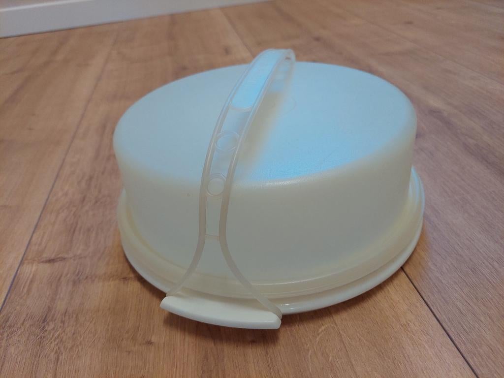 Tupperware taartdoos / gebaksdoos met handvat, Huis en Inrichting, Keuken | Tupperware, Ophalen of Verzenden, Gebruikt, Crème